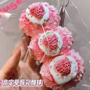 strawberries rice balls squishy